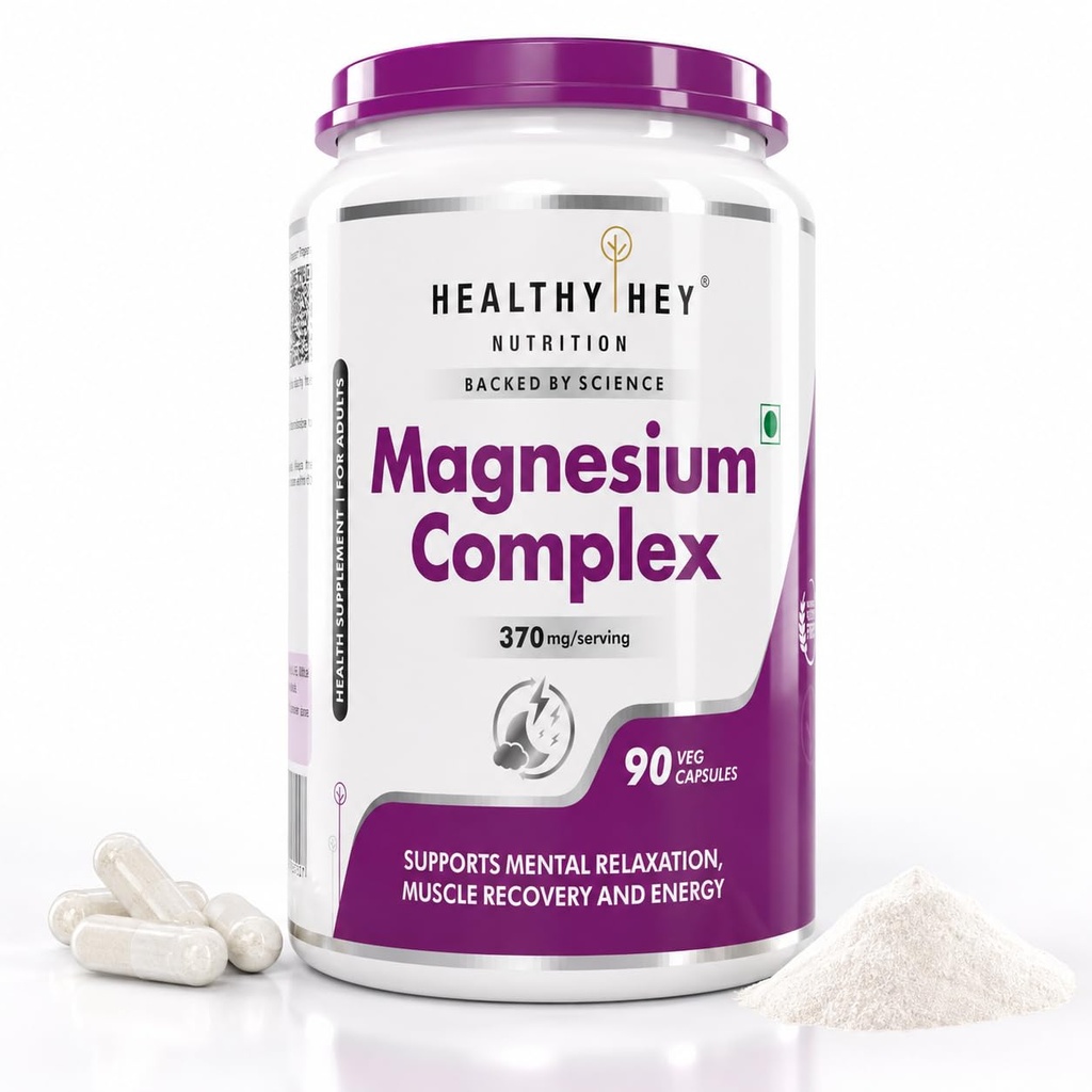 HealthyHey Nutrition Magnesium Complex - 370 mg/serving - 90 Veg Capsules