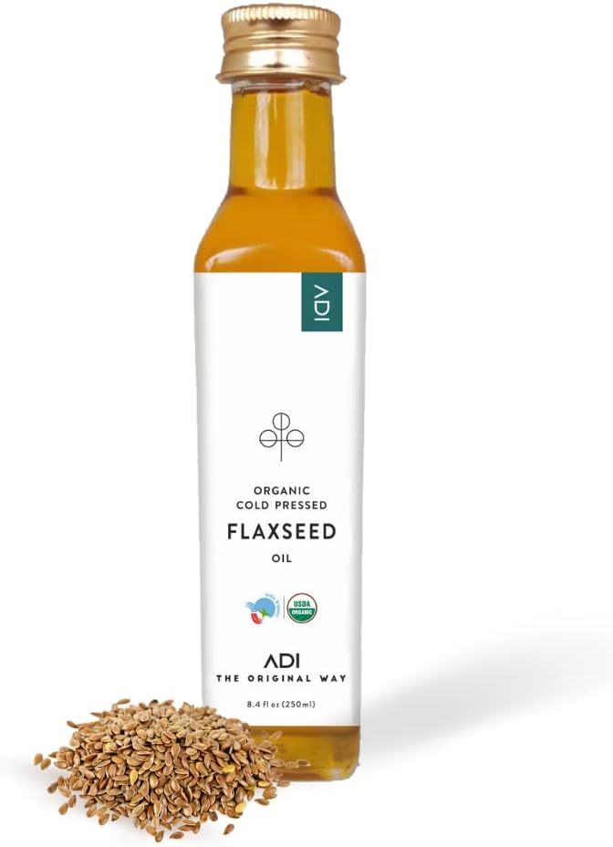 ADI 100% puhas orgaaniline linaseemneõli – 8,8 fl oz, vedel linaõli külmpressitud ja rafineerimata