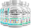 Puhas Nutraceuticals Quercetin Tsink C-vitamiin D-vitamiin Bromelain Elderberry - Lung Immune Support Supplement Täiskasvanud Artemisiniini, Sea Moss, Echinacea, Allergy Relief (60 loend (5. pakk))