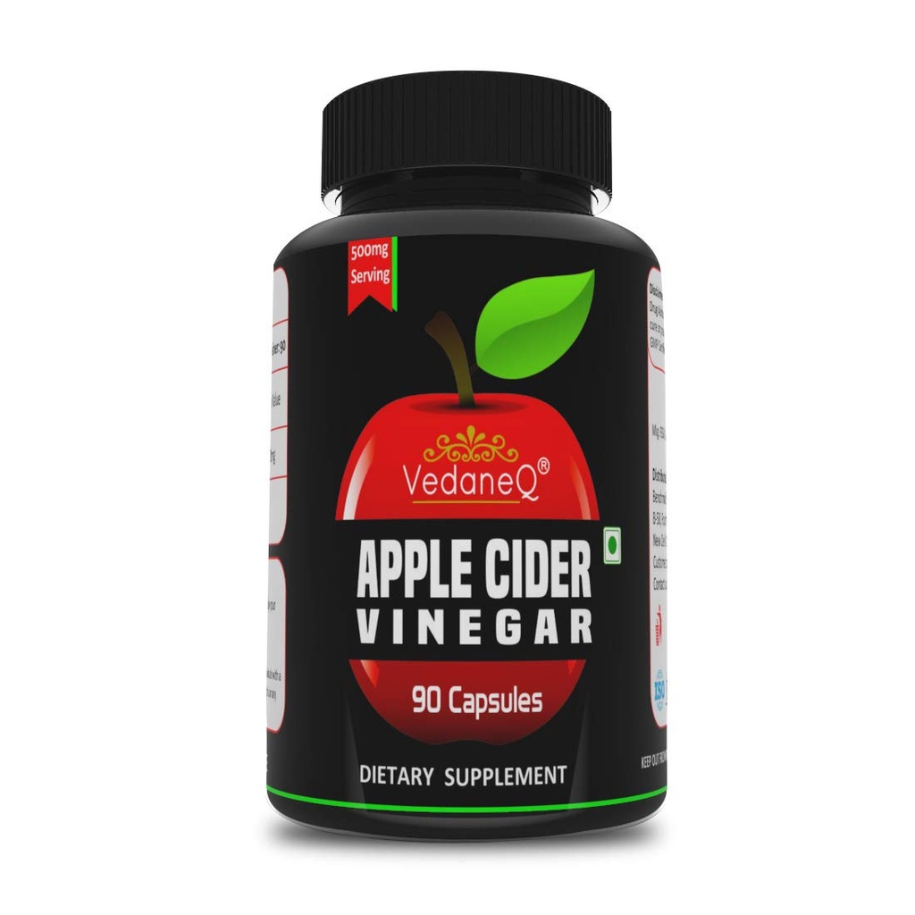 Apple Cider Vinegar 500mg Extract 90 Capsules Dietary Supplement for Men & Women