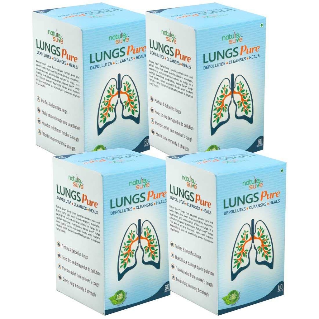 Nature Sure Lungs Pure Capsules for Men & Women – 4 Packs (4 x60 Capsules)