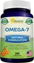 aSquared Toitumine Puhastatud Omega 7 Rasvhapped-200 Kapslid looduslikust merest Buckthorn, XL Vitamiin Supplement, No Fish Burp, Vegan, Omega 3 6 9 Täieliku kaalulangus tulemused