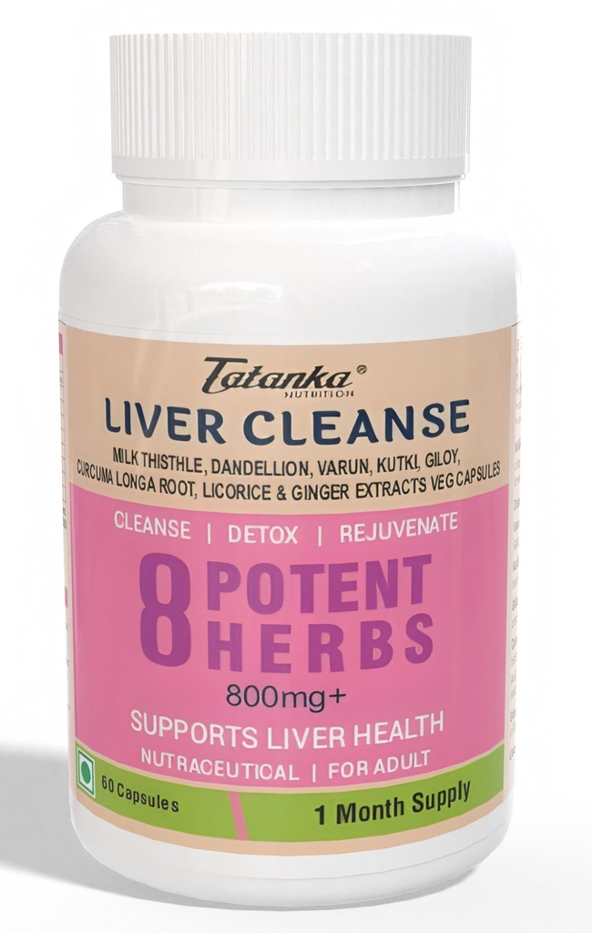 Liver Cleanse Has 8 Potent Herbs Like Milk Thisle Dandellion Varun Kutki Giloy Curcumalonga Licorice Ginger To Support Liver Detox Cleanse 60 Veg Capsules Pack of - 2