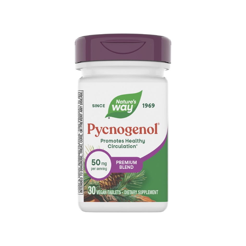 Nature's Way Pycnogenol, soodustab tervislikku vereringet *, 30 vegan tabletti