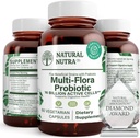 Looduslik Nutra Ultimate Flora probiootikum naistele ja meestele, aitab parandada seedimist, aitab kaasa üldisele tervisele, edendab immuunsüsteemi, multitüve Lactobacillus, Acidophilus, 60 kapslit