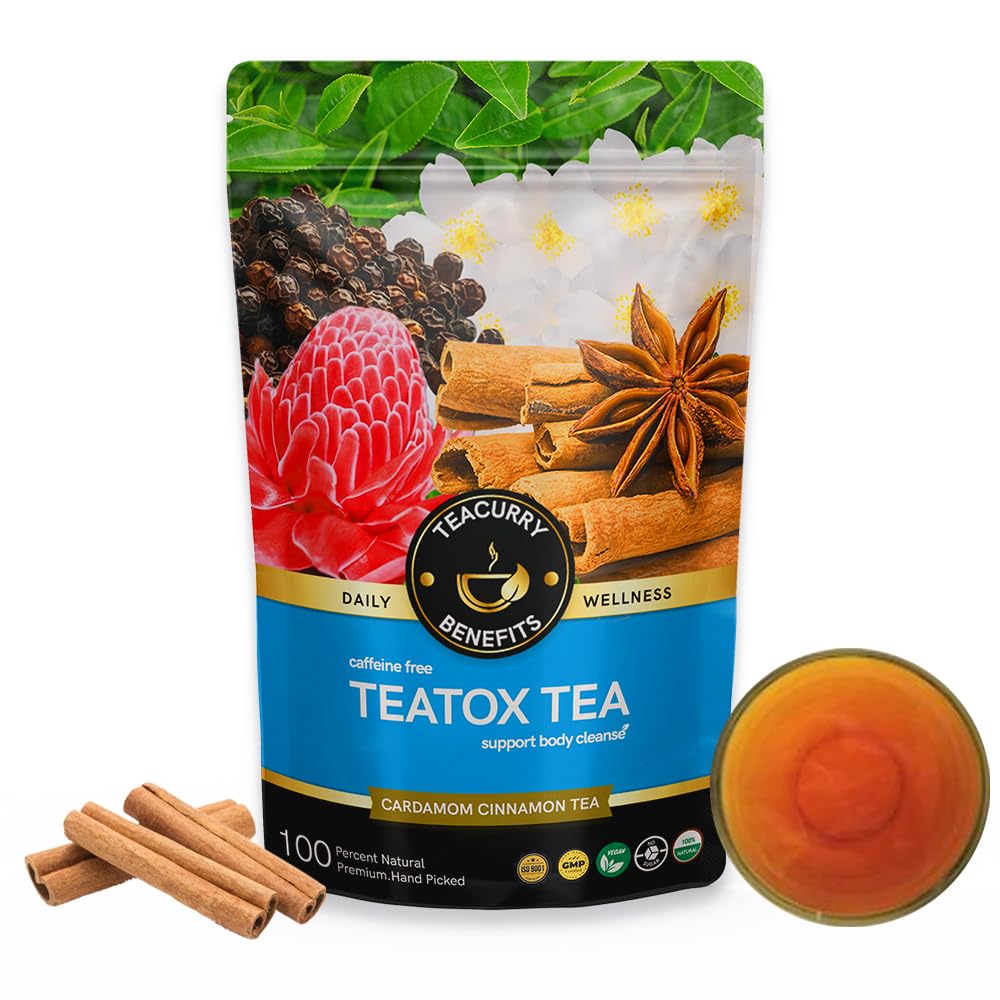 TEACURRY Teatox Tea with Free Diet Chart - 200 GMS Teatox Tea | Support in facing issues with Detox, Lose Water Weight, Lose Fat | Teatox Green Tea for Weight Loss