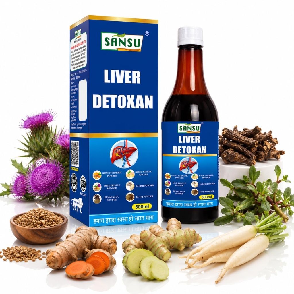 Sansu Liver Detoxan Juice - Liver Detox Juice - Supports Fatty Liver Management & Detox - Liver Care Juice 500ml. Liver Detox Supplement