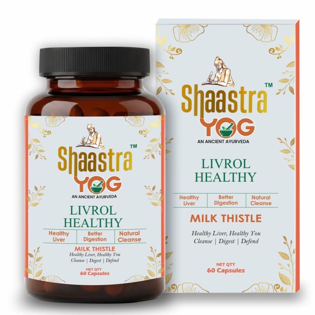 Shaastrayog Liver Detox Supplement 500mg | Milk Thistle, | Supports Liver Care | Antioxidant Defense, Metabolism & Immune Function (30 Count, Pack of 1)