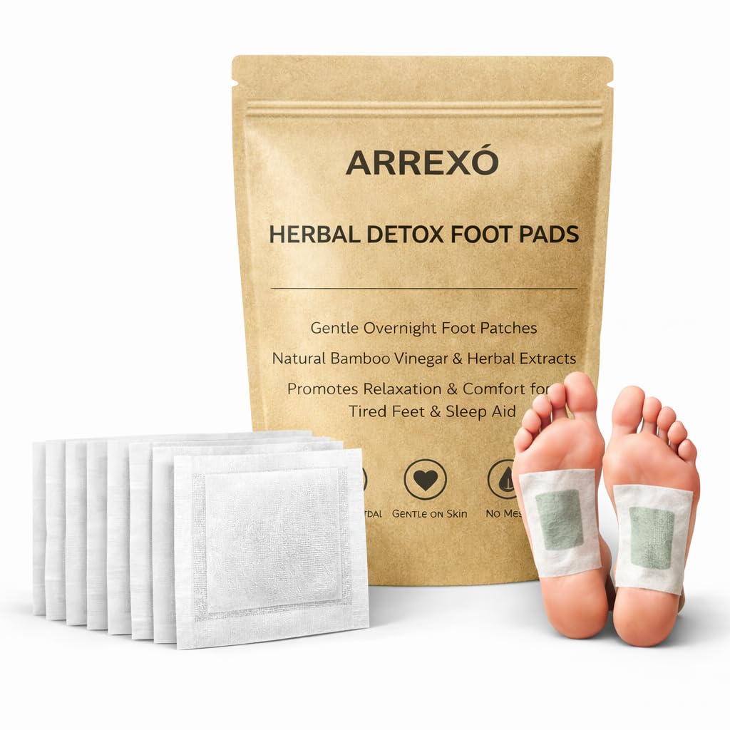 Pack of 20 Herbal Detox Foot Pads – Natural Bamboo Vinegar & Herbal Extracts for Relaxation, Tired Feet Comfort & Better Sleep – Gentle Overnight Foot Patches (20)