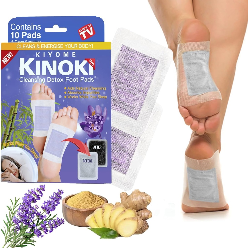 Kinoki Detox Foot Patch Lavender – Herbal Foot Cleansing Pads for Relaxation & Overnight Care (Pack of 10)