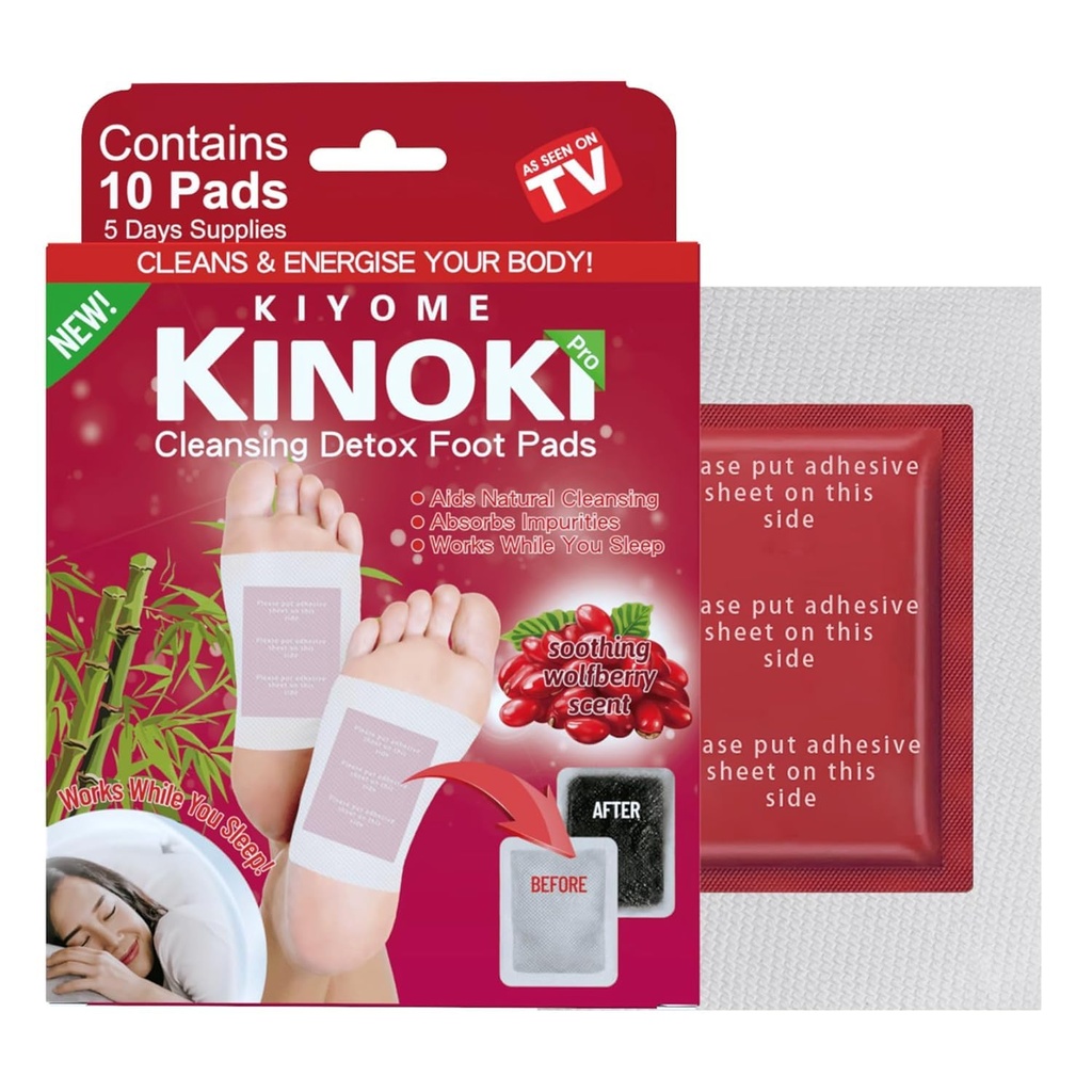 Detox Foot patches Detoxify & Relaxation,10 Pads Wolfberry Deep Cleansing Foot Pad for Cleansing Toxin Remover, Weight loss & Detoxification,Relieve Pain Relief, Better Sleep & Blood Circulation for Men & Women