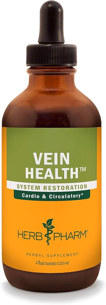 Herb Pharm Vein Tervis Vedel Taimne valem südame-veresoonkonna ja tsirkulatsioonisüsteemi toetamiseks - 4 Ounce
