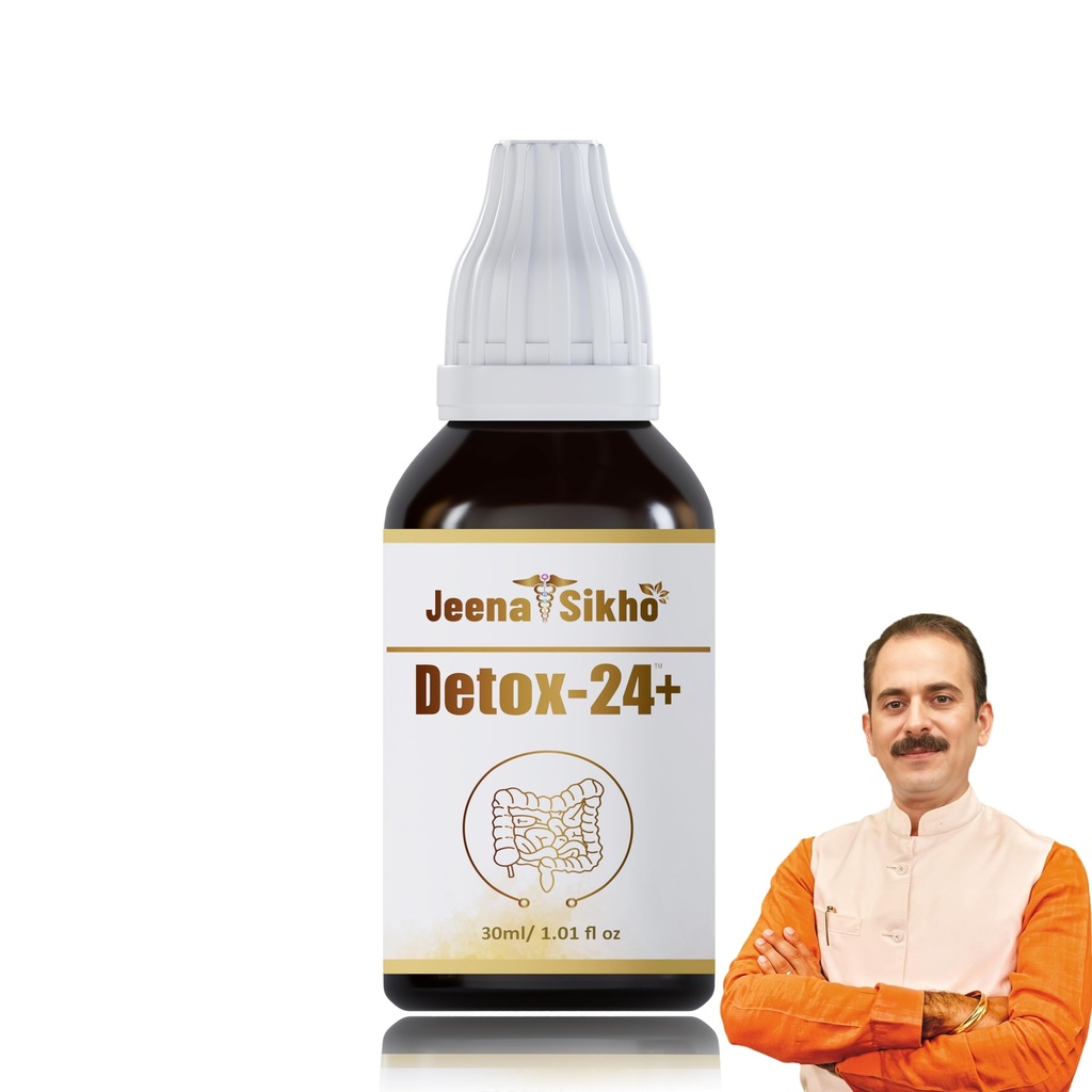 Jeena Sikho Detox-24+ Drop | Herbal Body Detox Supplement | Multivitamin For Natural Detox, Wellness, And Good Health, 30ml