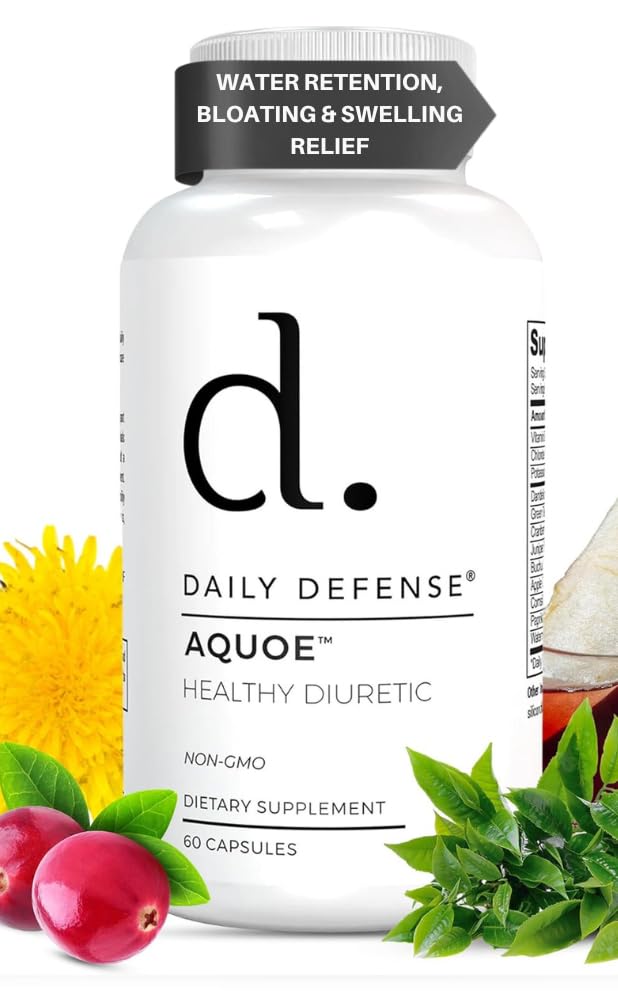 Diureetiline pillid - Jõhvika pillid rohelise tee, Dandelion, Apple siidri äädikas & More - AQUOE vee ära pillid puhumiseks ja fitness - vesi pillid Daily Defense, 60 kapslit