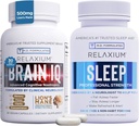 Relaxium Sleep Aid 60 Kapsel + BrainIQ Nootropic Brain Supplements 60 Kapsel (perekond Pack Sleep & Brain Bundle)
