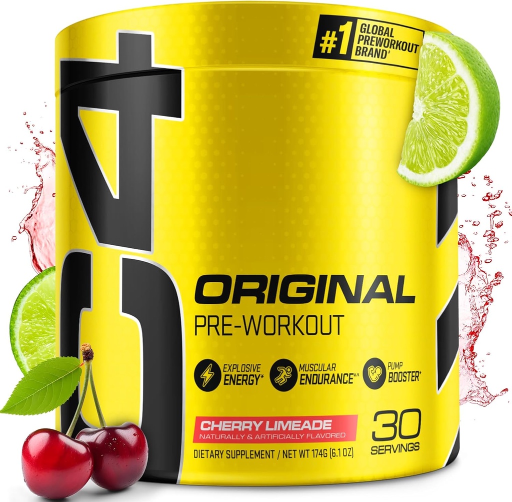 Cellucor C4 Original Pre Workout Powder Cherry Limeade | C-vitamiin immuunsuse toetamiseks | Sugar Free Preworkout energia meestele ja naistele | 150mg kofeiini + beeta-alaniin + kreatiini | 30 serveerimist