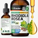 BIO KRAUTER Rhodiola Rosea Supplement Vedelik - Puhas Rhodiola Rosea Tinktuur - Vegan Rahulikkus Toetus - Alkohol & Suhkru Vaba Ekstrakt 2 Fl.Oz.