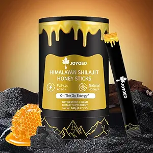 Pure Himalayan Shilajit pulgad loodusliku mee ja safraniga, lihtne tarbida, Shilajit pulgad energia toetamiseks, vitaalsus, immune, 85+ jälgi mineraalid, Fulvic Acid meestele ja naistele - 30 pulgad (1)
