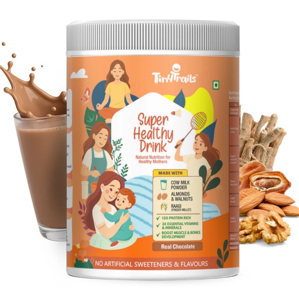 Tiny Trails Super Healthy Drink for Mother's & Women's (Pack Of 2, Real Chocolate)