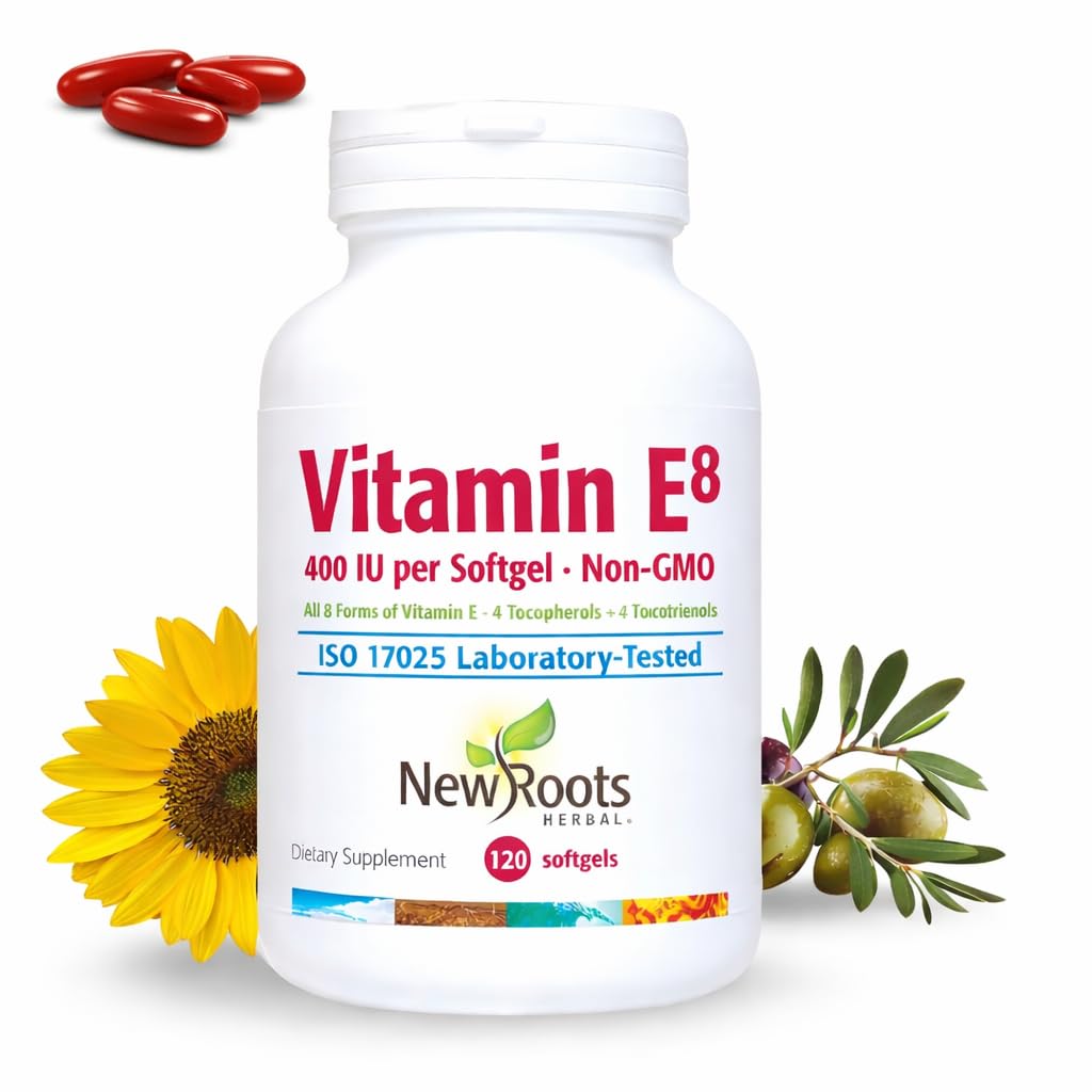 NEW Juurtega HERBAL Vitamiin E 400 RÜ Kapslid | Orgaaniline Antioksüdandi täiendada | Kõik 8 tüüpi E-vitamiini aju ja nägemise toetamiseks | 4 tokoferooli ja 4 tokotrienooli naistele ja meestele (120 Softgels)