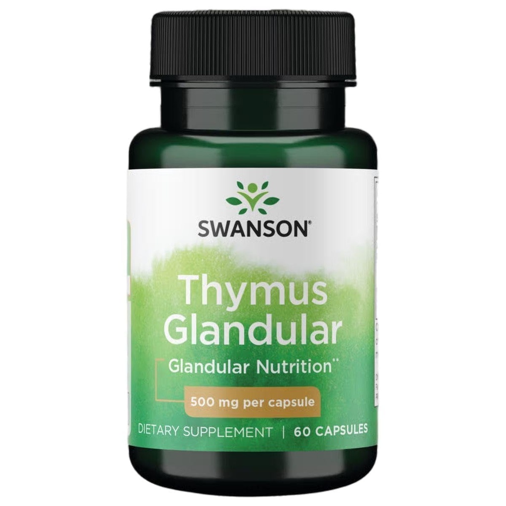 Swanson Raw Thymus Glandular 500 Milligrams 60 kapslit
