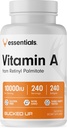 Lisatud vitamiin A 10000 IU ühe serveerimise kohta, olulised (240 serveerimist, 240 softgeeli)