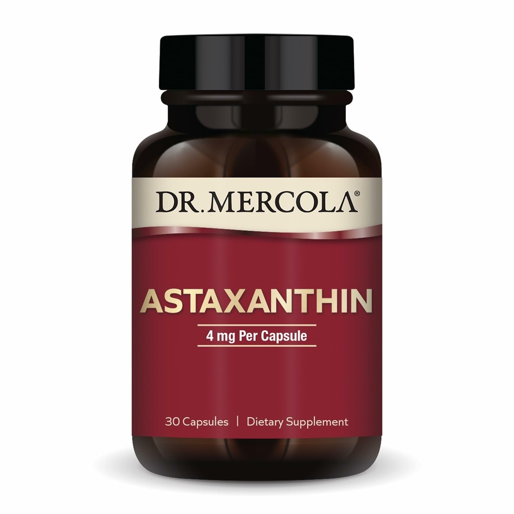 Dr Mercola orgaaniline astaksantiin - 4 mg astaksantiin - võimas antioksüdantide tugi - orgaaniline mikrovetikaekstrakt - mitte-GMO, gluteenivaba ja sojavaba - 30 kapslit (30 serveerimist)