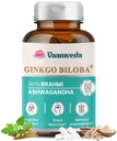 Premium Ginkgo Biloba Capsules with Brahmi & Ashwagandha – Brain, Memory & Focus Support Supplement - 60 Ayurvedic Tablets