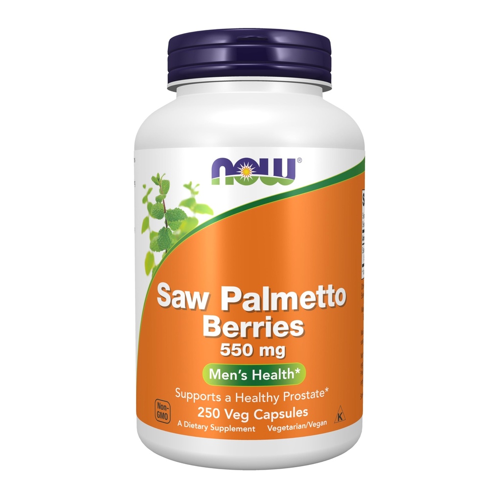 NOW Toidulisandid, Saw Palmetto marjad (Serenoa repens) 550 mg, Meeste tervis *, 250 Veg kapslit