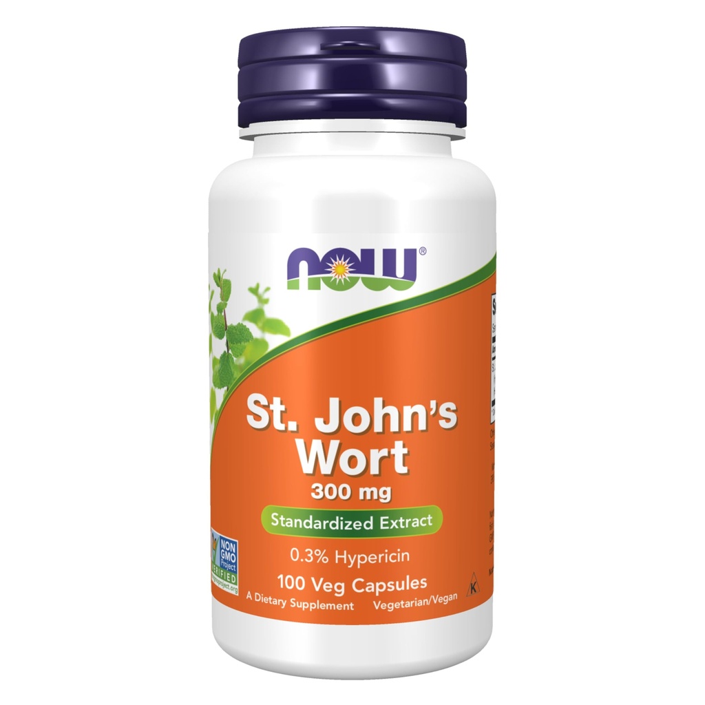 NOW Toidulisandid, naistepuna (Hypericum perforatum) 300 mg, standardekstrakt, 100 köögiviljakapslit