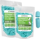XPRS Nutra Vegan Suurus 0 Eraldatud Kapslid - 500 Count Premium Tühjad kapslid eraldatud kottides - Pillid 0 Tühi DIY Täidise (Aqua)