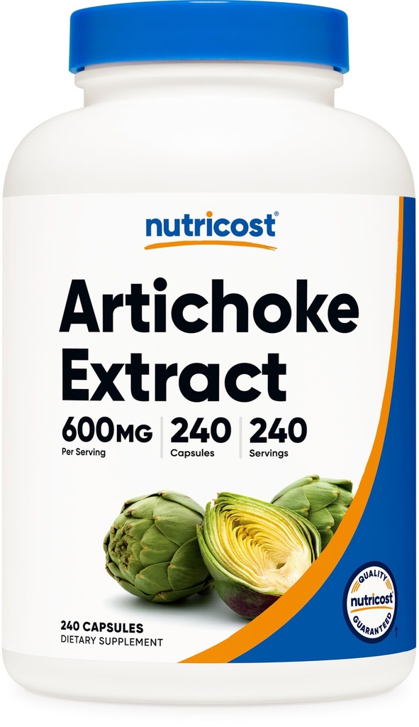 Nutrikost artišokk ekstrakt 600mg, 240 taimetoitlased kapslid - gluteenivaba, mitte-GMO
