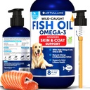 Omega 3 kalaõli koertele - parem kui lõheõli - naha ja mantli kaitsevedelik täiendus allergia leevendamiseks - High EPA & DHA varjutamiseks, liikuvuseks, sügelemiseks, liigeste ja luude tervise toetamiseks - 8 FL OZ