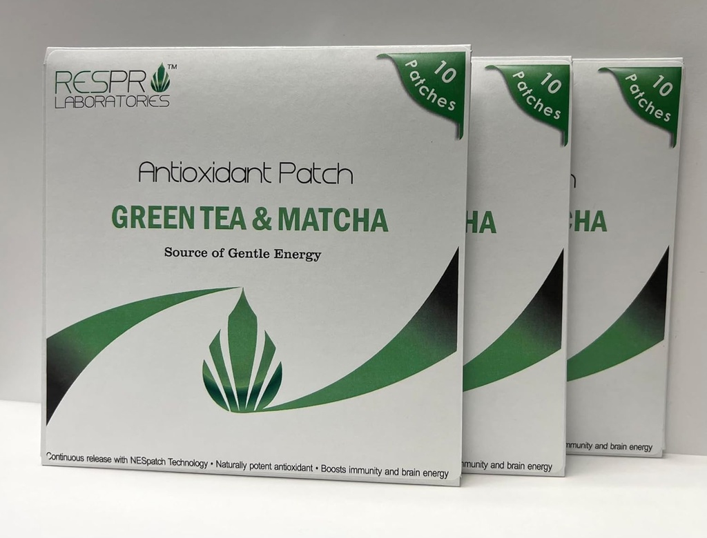 Respro Labs Natural Antioxidant Patch Rohelise Tee (EGCG) & Matcha, Pidev vabanemine - 10 Patches