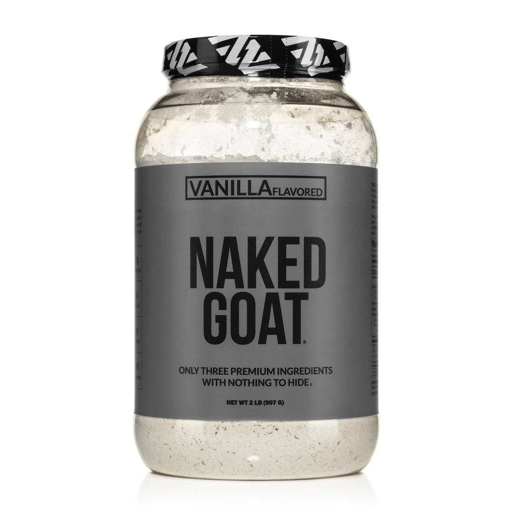 NAKED Kitse Vanilla Valgupulber - Karjasööt Kitse vadakuvalgu pulber väikeköögiviljadest - Ainult 3 Koostisosa - GMO-vaba, Sojavaba - Kõik looduslikud - 23 grammi valku - 25 serveerimist