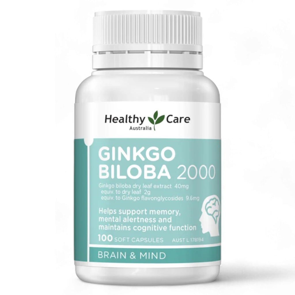 Tervislik hooldus Ginkgo Biloba 2000mg 100 kapslit Austraalia valmistatud