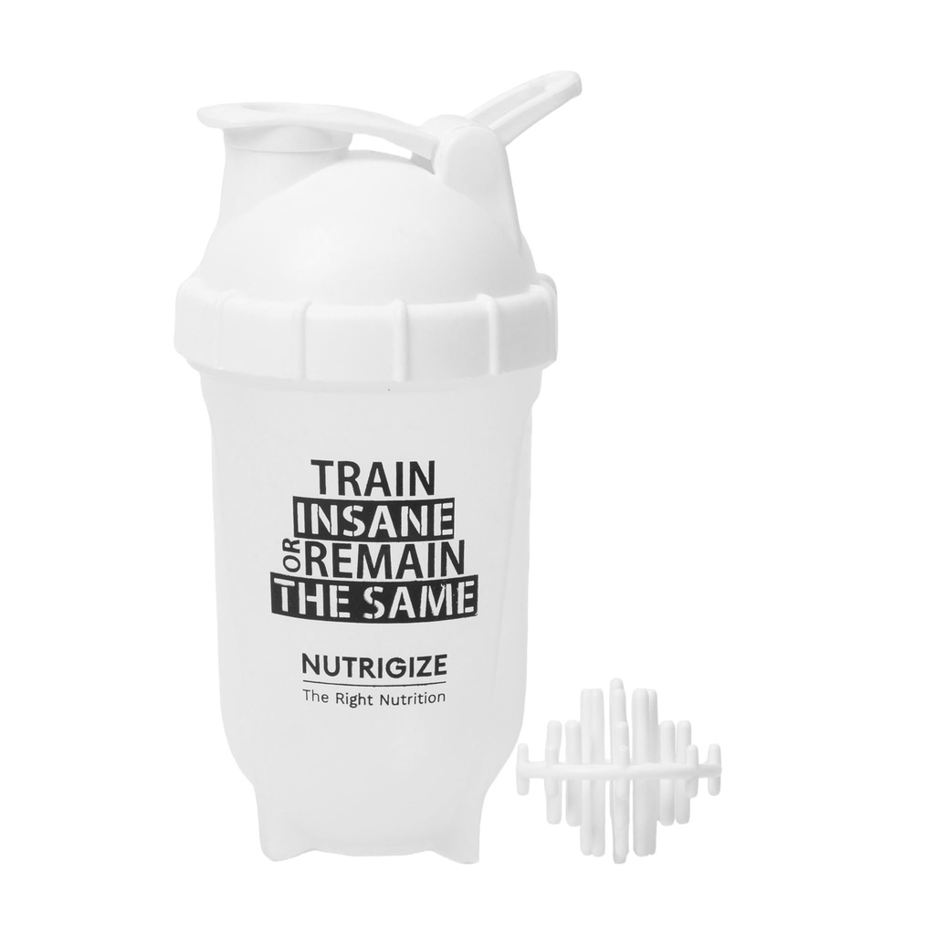 Smart Classic Atom Leakproof Protein Sipper Bottle, Shaker Bottle with Blender ball 500 ml (White)