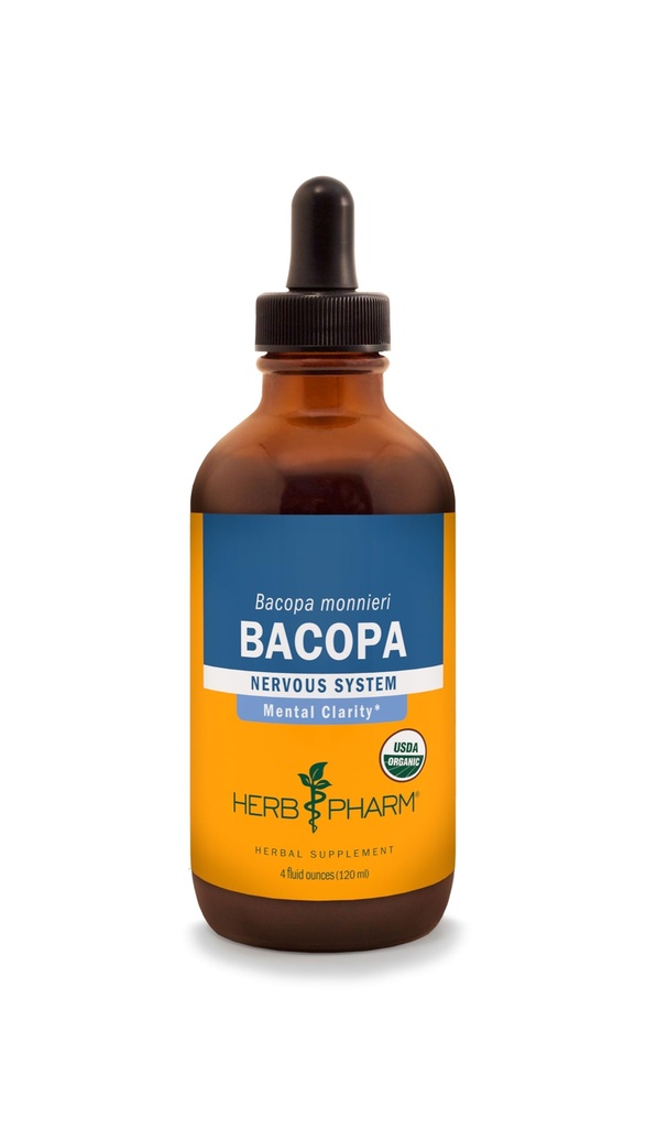 Herb Pharm Certified Organic Bacopa Vedel Ekstrakt Aju Toetamiseks - 4 Ounce
