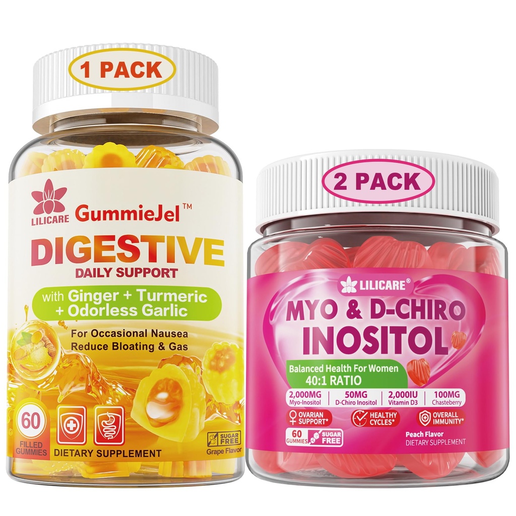 Bundle: Ingveri närimiskoe lisakummid ja inositoolkummied Ideaalne 40: 1 suhe Myo & D-Chiro Inositool
