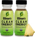 Ethan's Organic Clean Energy Shots Ananass, Sugar Free Natural Pre-Workout Focus Boost, Gluteenivaba, Vegan, B6 & B12 C-vitamiin rohelise tee ekstrakti ja Guayusa (2 Pack 2oz Shots)