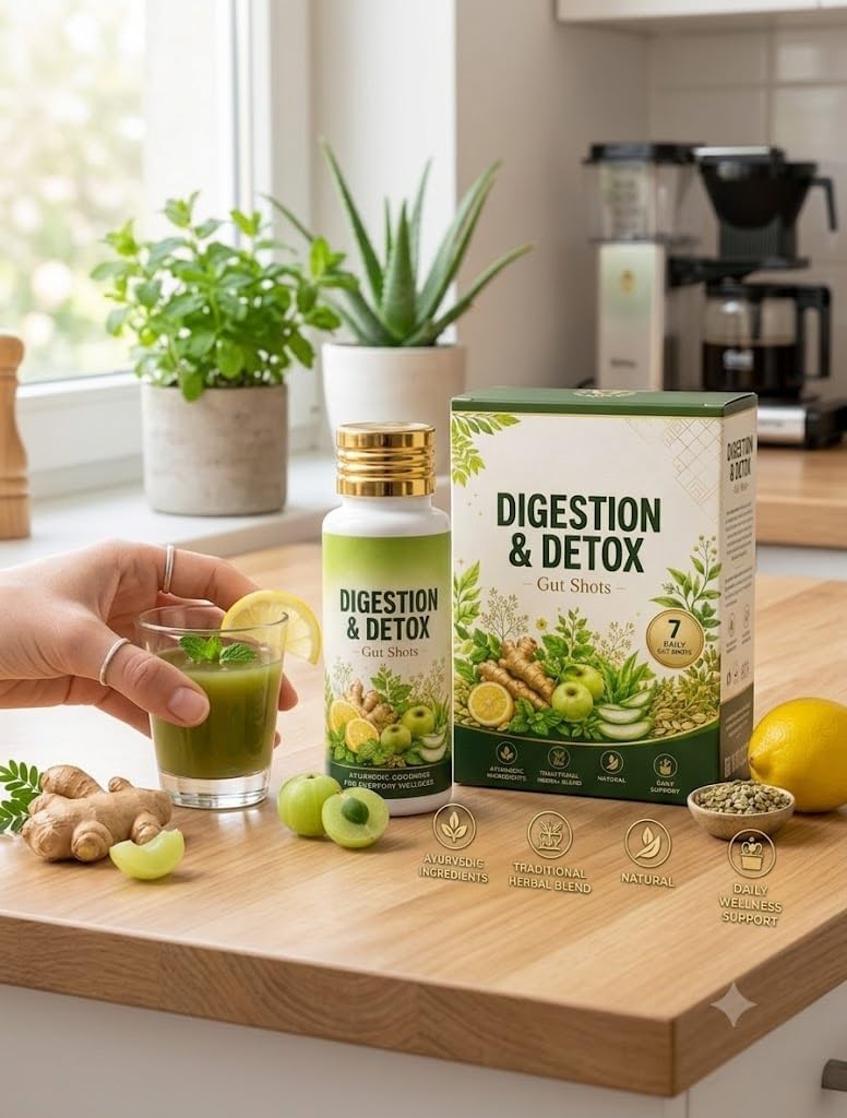 Digestion Detox Gut Shot | Herbal Daily Wellness Liquid | Digestive Wellness & Gut Health Support | Easy-to-Drink Botanical Formula | Convenient Daily Wellness Shot for Adults
