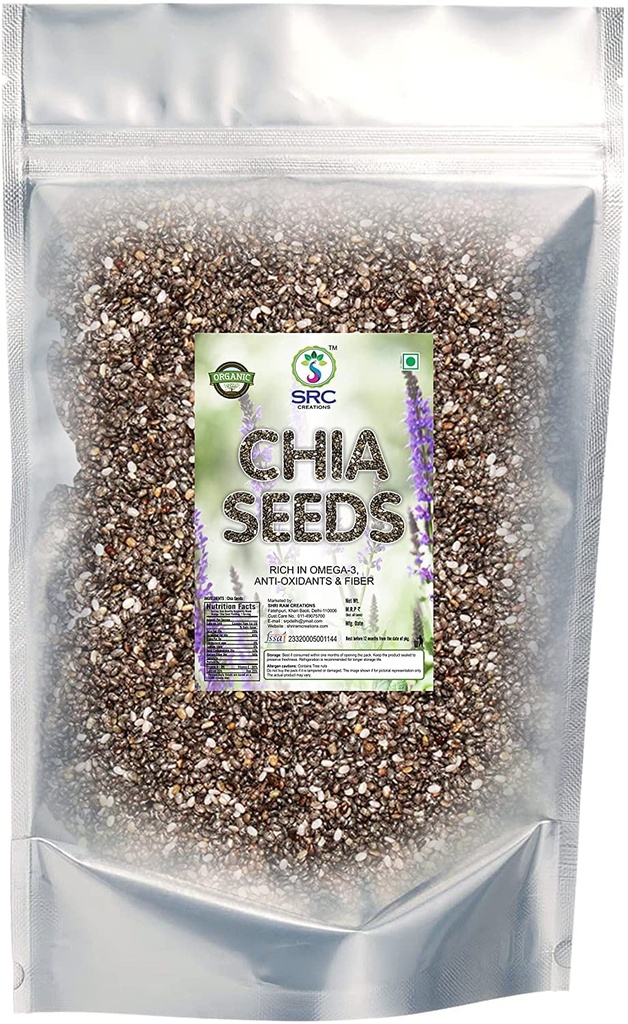 SRC CREATIONS Chia Seeds for eating | Healthy Food | Diet Snacks for Weight Loss (1000g)