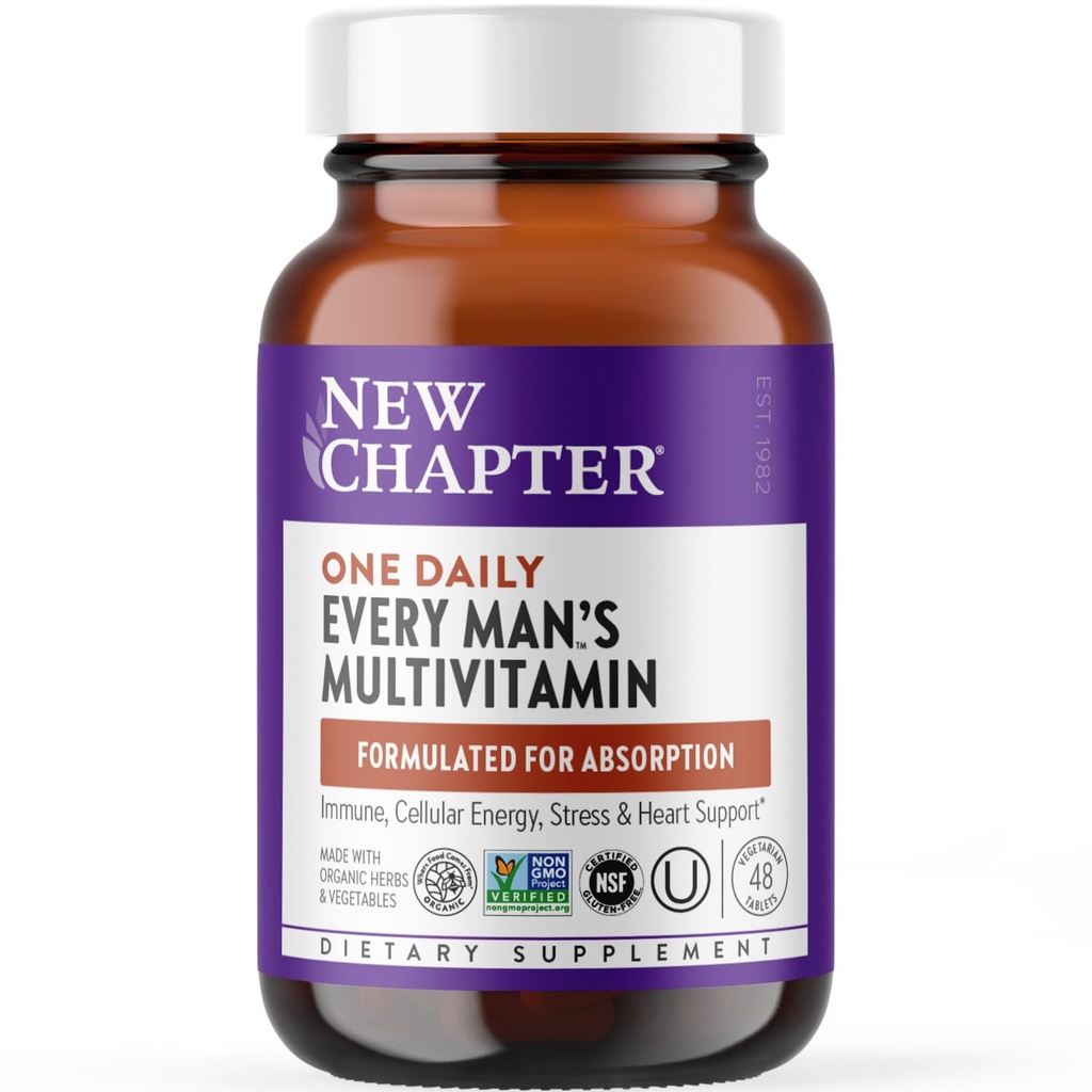 Uus peatükk Meeste multivitamiinid immuunsuse, stressi, südame + energia toetamiseks fermenteeritud toitainetega - Iga mehe üks päev, valmistatud orgaanilistest köögiviljadest ja maitsetaimedest, mitte-GMO, gluteenivaba - 48 ct