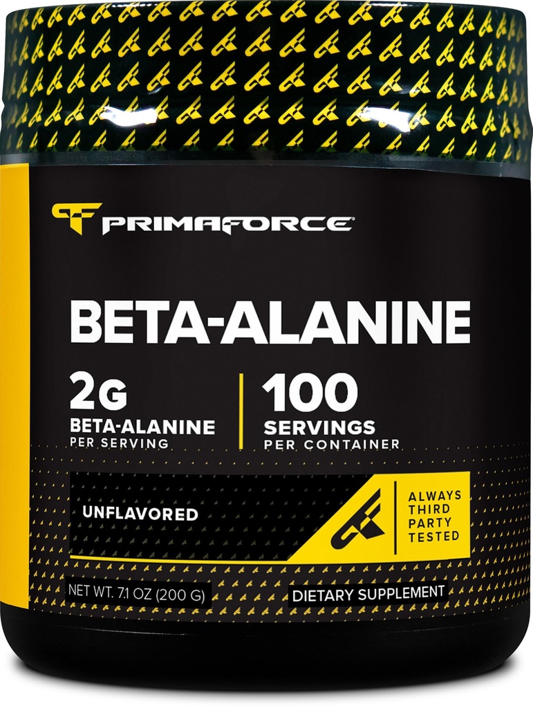 Primaforce Beta Alanine Pulber, Maitsestamata, 200 Grams - Gluteenivaba, mitte-GMO täiendus meestele ja naistele