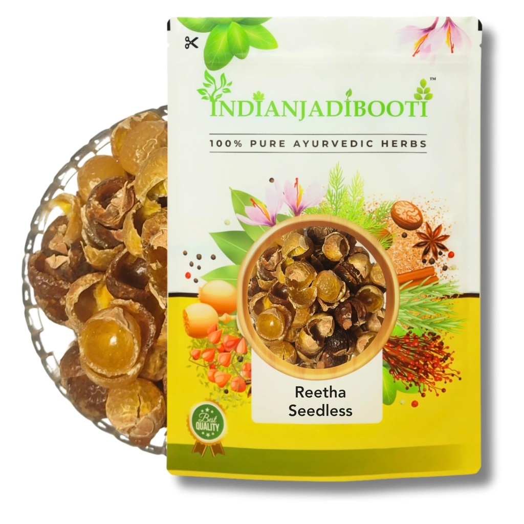 IndianJadiBooti Reetha Seedless | Soap Nut | Soapberry | Wash Nut | Acacia Concinna | Aritha (900 Grams)