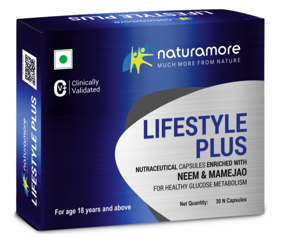Naturamore Lifestyle Plus, Neem & Mamejao Nutraceutical Capsules for Glucose Metabolism, 30 Capsules