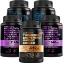 MEDCHOICE kurkum ja ingver (120ct), une melatoniin (180ct) ja nootroopne aju (120ct) täienduspakett - tervise trio aju, une ja immuunsuse toetamiseks - vegan, mitte-GMO, gluteenivaba
