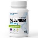 Puregen Labs Selenium 200 mcg Pärmivaba Essential Mineral - 500 taimset tabletti | Immune & Antioxidant Support | Mitte-GMO, Gluteenivaba, valmistatud USAs