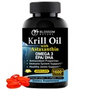 Antarktika krillõli softgels–1600mg ühe serveerimise kohta 2mg astaksantiiniga, kõrge oomega-3 (174mg EPA & 120mg DHA) fosfolipiidivormis-tugiliiges, süda, nahk ja aju tervis-60 Sidrunimaitselised softgelid