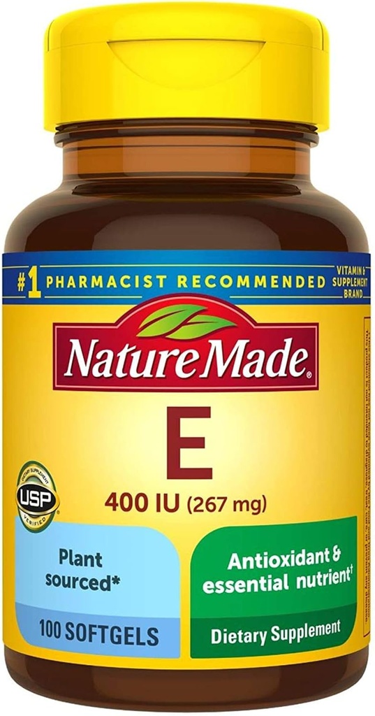 Nature Made Vitamiin E 400 I.U. Softgels 100 ea (pakk 2)